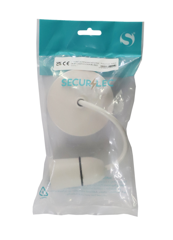 Securlec T1 Pendant Kit Long Skirt Lampholder 6" (15cm)