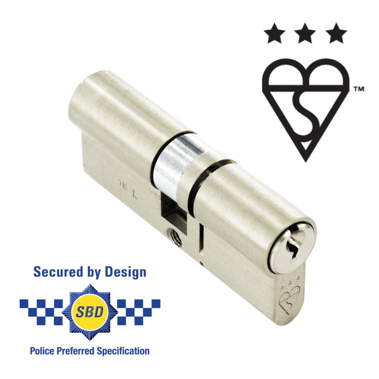 Smiths Locks BS 3* Star Euro Nickel Cylinder 40x50