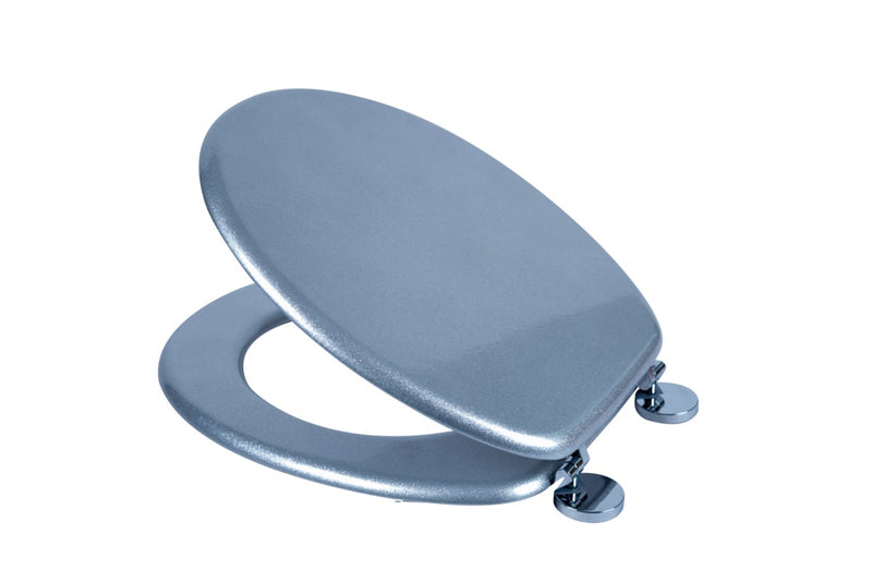 Croydex Flexi-Fix Toilet Seat Quartz Silver