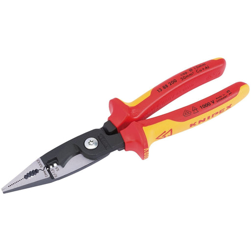 Draper 80803 KNIPEX 13 88 200UKSBE Fully Insulated Electricians Universal Installation Pliers, 200mm