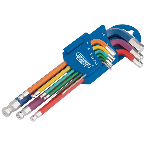 Draper 66132 Draper Expert Metric Hex. and Ball End Key Set, Colour Coded (9 Piece)