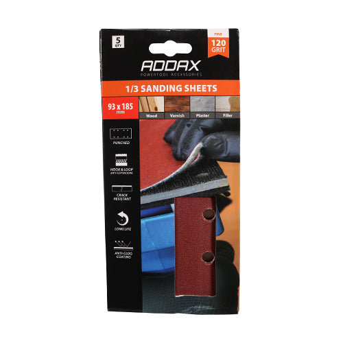TIMCO 1/3 Sanding Sheets 80 Grit Red Punched