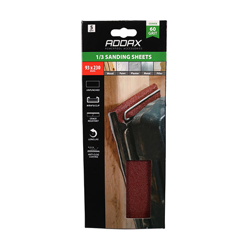 TIMCO 1/3 Sanding Sheets 180 Grit Red Unpunched