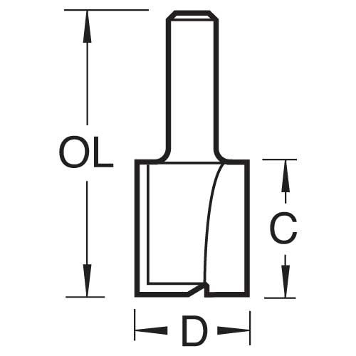 3/61X1/4TC - Two flute cutter 10mm diameter
