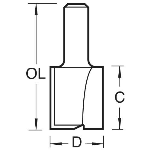 4/04X1/2TC - Two flute cutter 15mm diameter