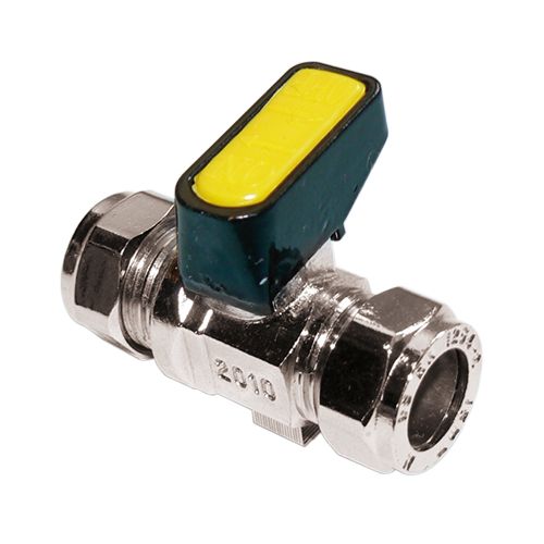 MM METROGAS chrome mini lever gas ball valve CxC 10mm