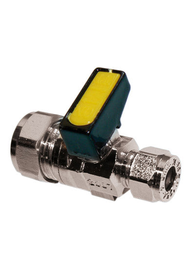 MM METROGAS chrome mini lever gas ball valve 10mm x 1/4" male