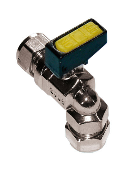 Rigid fan brass compression gas cock 22mm