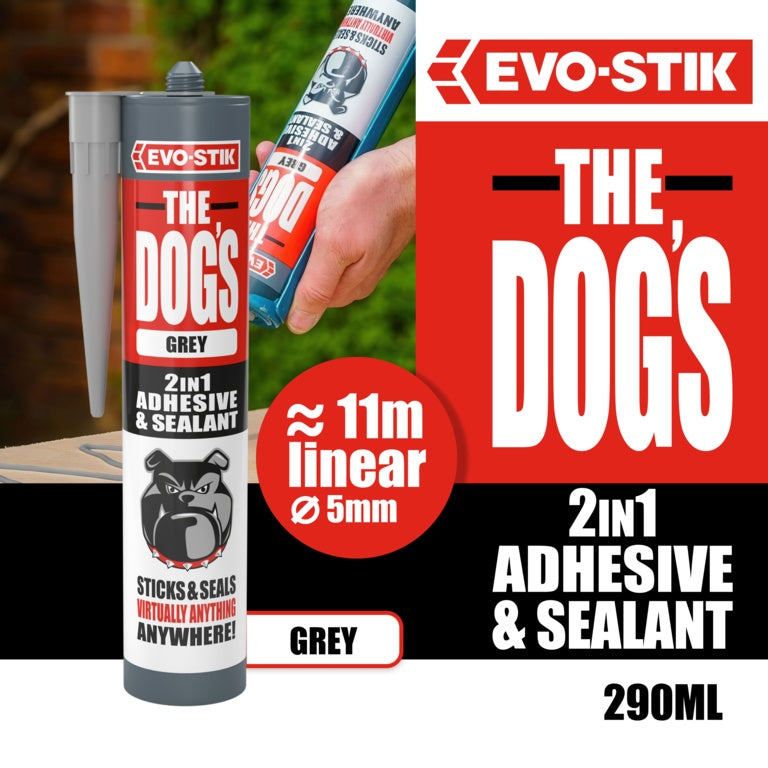 Evo-Stik The Dog's 2 In 1 Adhesive & Sealant 290ml Grey