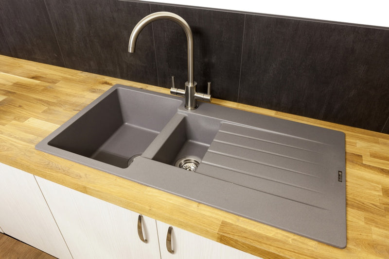 Reginox Grey Granite Sink 1.5 Bowl 1000 x 500mm