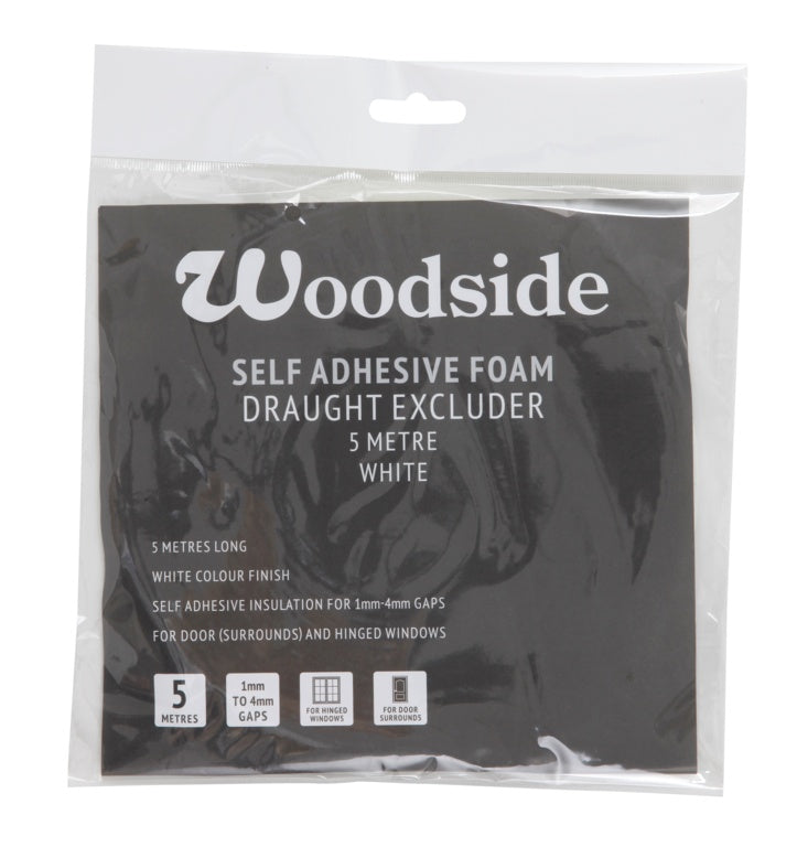 Woodside Self Adhesive Foam Draught Excluder 5m White