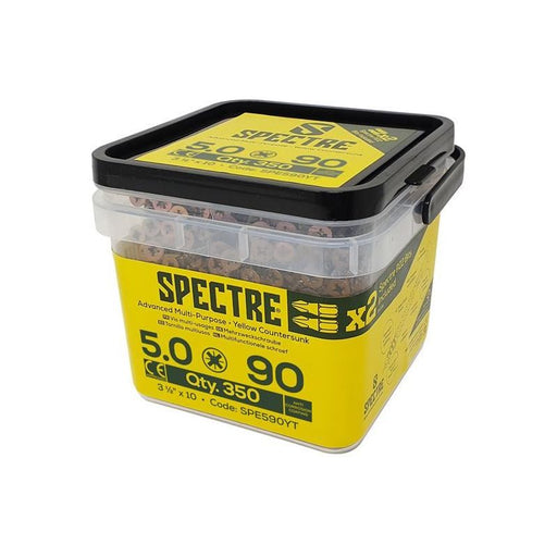 Forgefix Spectre™ PZ Compatible Wood Screw CSK ZYP 5.0 x 90mm Tub 350 ForgeFix - RockBottom Northampton