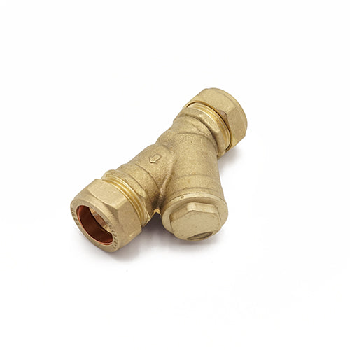 Brass inline Y-strainer C x C 22mm