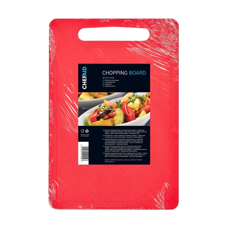 Chef Aid Poly Chopping Board 35 x 25cm Red