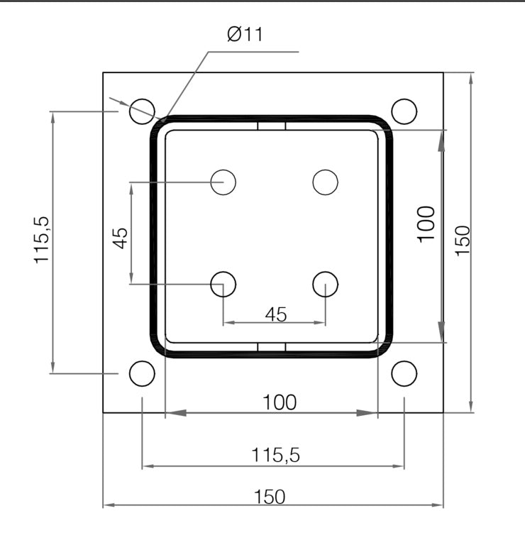 Picardy Bolt-Down Post Support 100x100mm