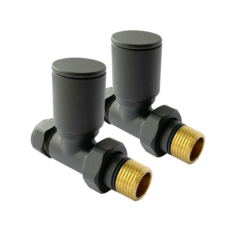 Kartell Anthracite Radiator Valve 15mm Straight
