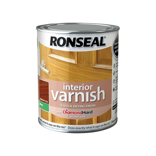Ronseal Interior Varnish Quick Dry Matt Medium Oak 750ml Ronseal - RockBottom Nothampton