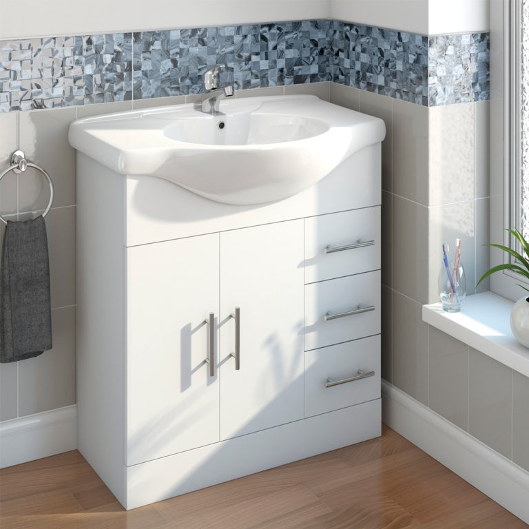 SP Rydal Freestanding White Vanity Unit 720mm