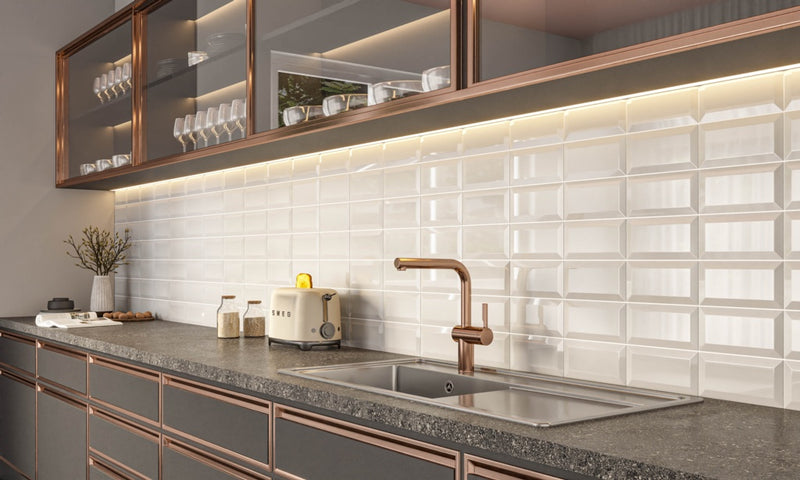 Golden Tile Bevel Metro Wall Tile 200 x 100 x 7 mm Grey 0.88m2