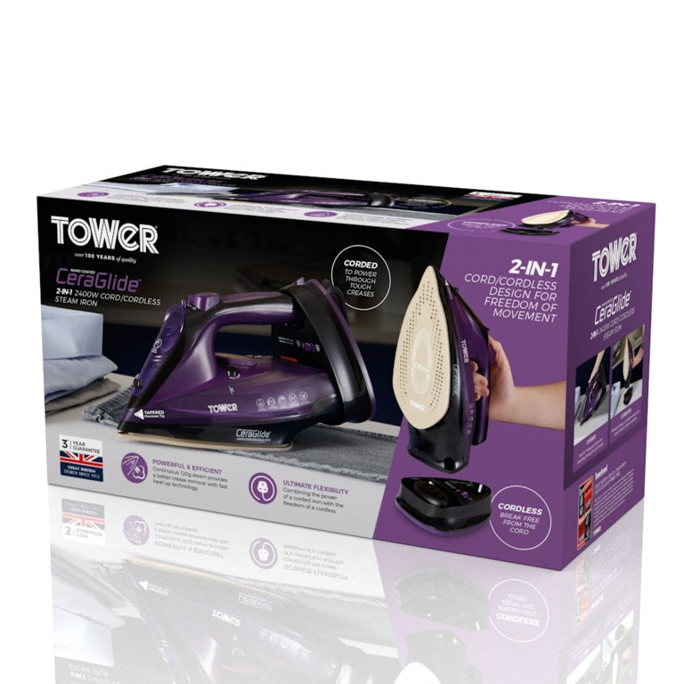 Tower Ceraglide Cord/Cordless Iron 2400w