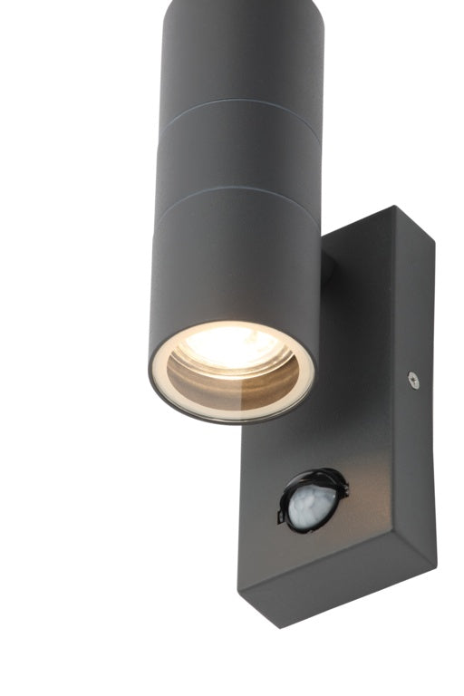 Zinc Leto 2 Light With PIR Anthracite
