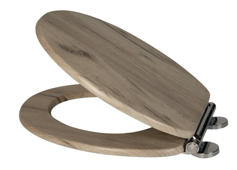 Croydex Grey Oak Flexi Fix Toilet Seat Soft Close Quick Release