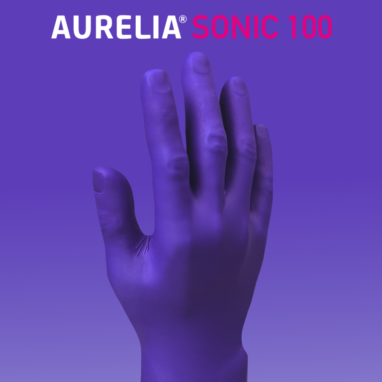 Aurelia Sonic Powder Free Nitrile Glove Pack 100 Medium