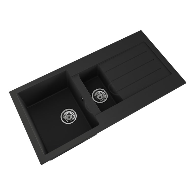 Ellsi Black Comite Sink & Waste 1.5 Bowl 100 x 50cm