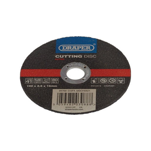Draper 94769 Metal Cutting Disc, 100 x 2.5 x 16mm