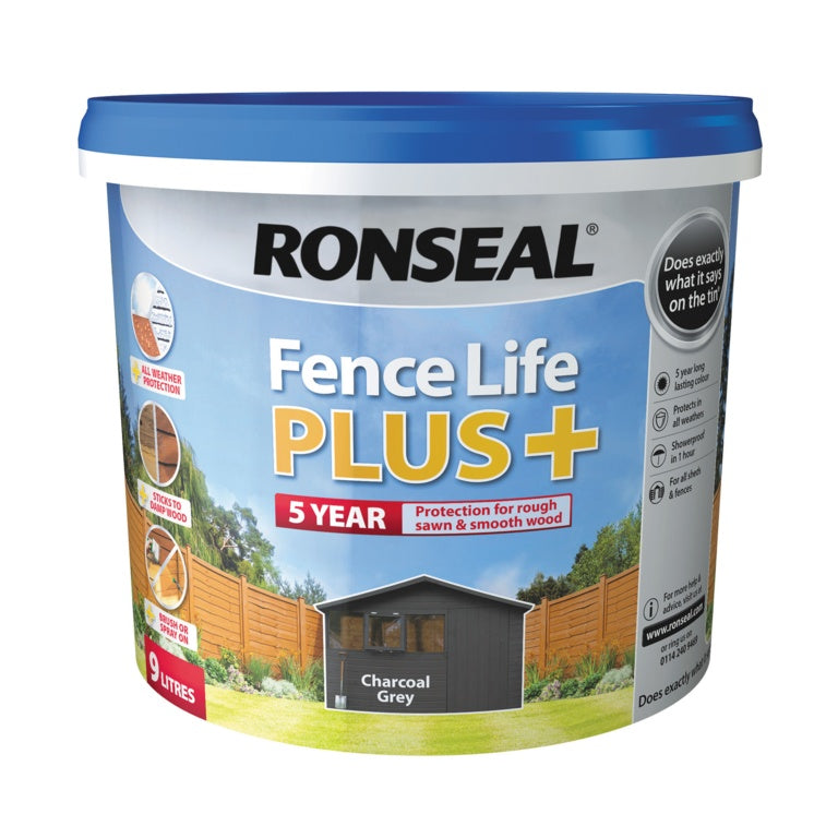 Ronseal Fence Life Plus 9L Charcoal Grey