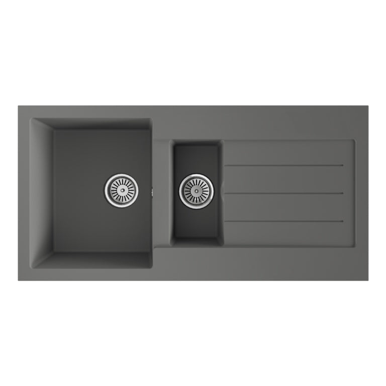 Ellsi Grey Comite Sink & Waste 1.5 Bowl 100 x 50cm