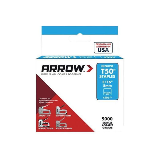 Arrow T50 Staples 8mm (5/16in) (Bulk Pack 5000) Arrow - RockBottom Northampton 