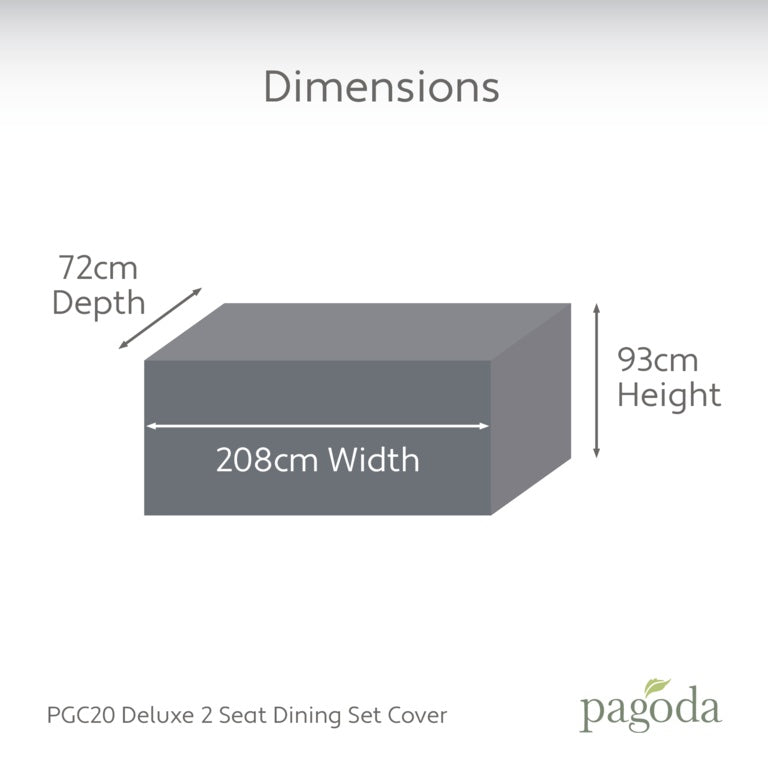Pagoda Deluxe 2 Seat Dining Set Cover 208 x 93 x 72cm