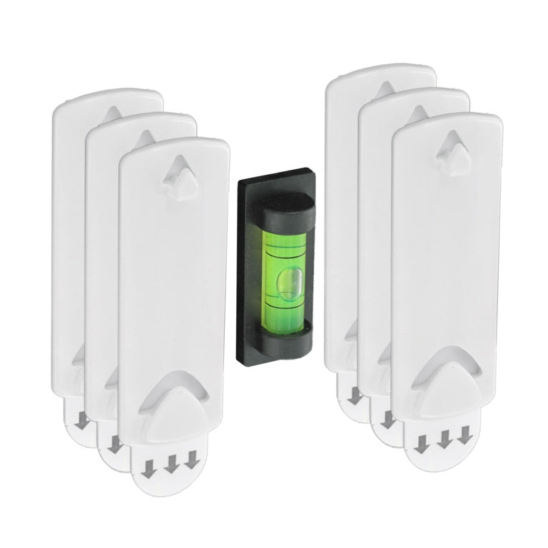Securit Removable Picture Hook White With Spirit Level Pack 6