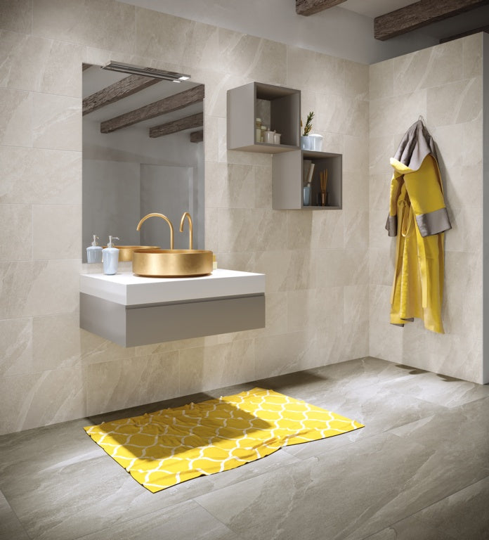 Plus 39 Pietra Ligure Porcelain Floor & Wall Tile Sand 30cm x 60cm x 1.44m2