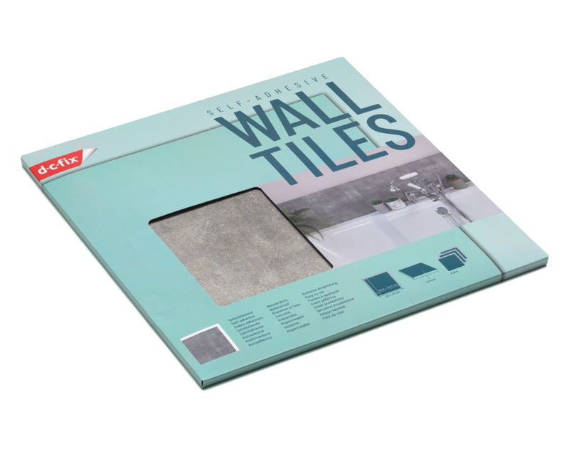 d-c-fix® Self Adhesive Wall Tiles 6 Piece 0.53sq Solid Concrete