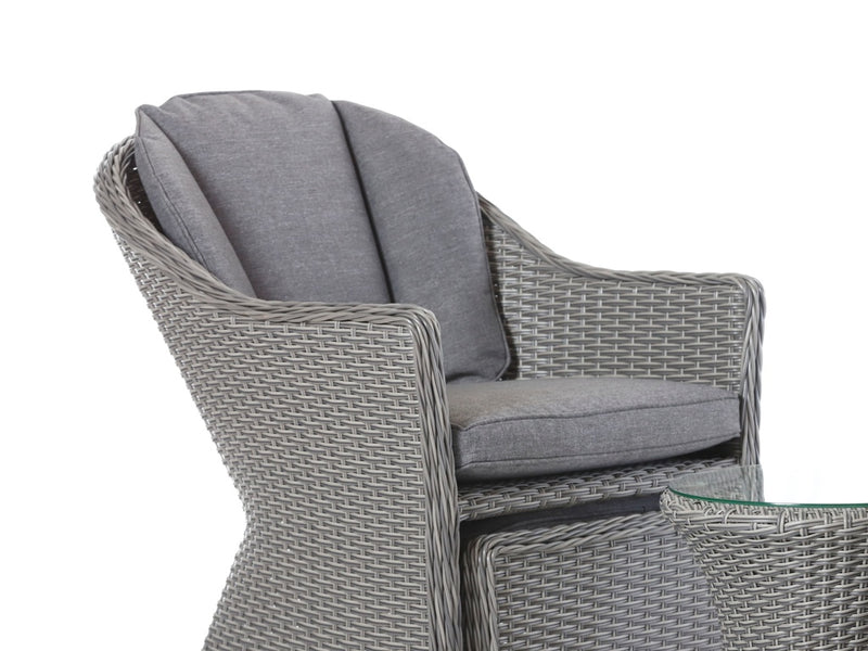 Pagoda Corfu Rattan Companion Set 2 x Chairs. 1 x Table, 2 x Foot Stools