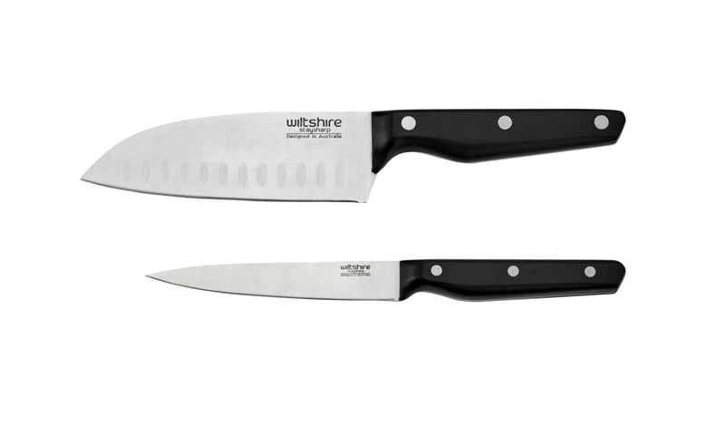 Wiltshire Staysharp Triple Rivet Duo Set Santoku & Utility Knife