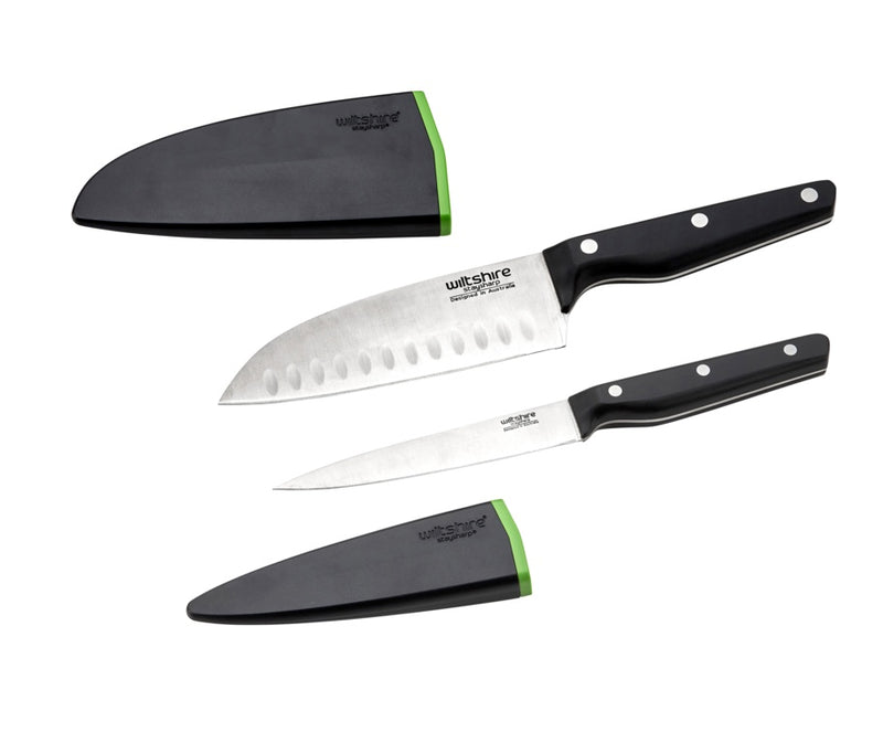 Wiltshire Staysharp Triple Rivet Duo Set Santoku & Utility Knife