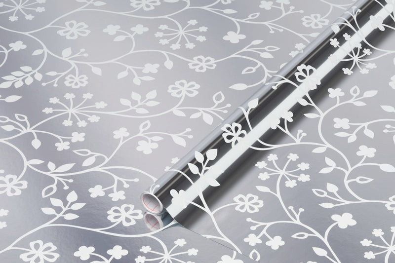d-c-fix® Self Adhesive Film - Metallic Flower Tendril 45cm x 1.5m