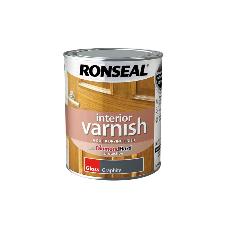 Ronseal Interior Varnish Gloss 750ml Graphite