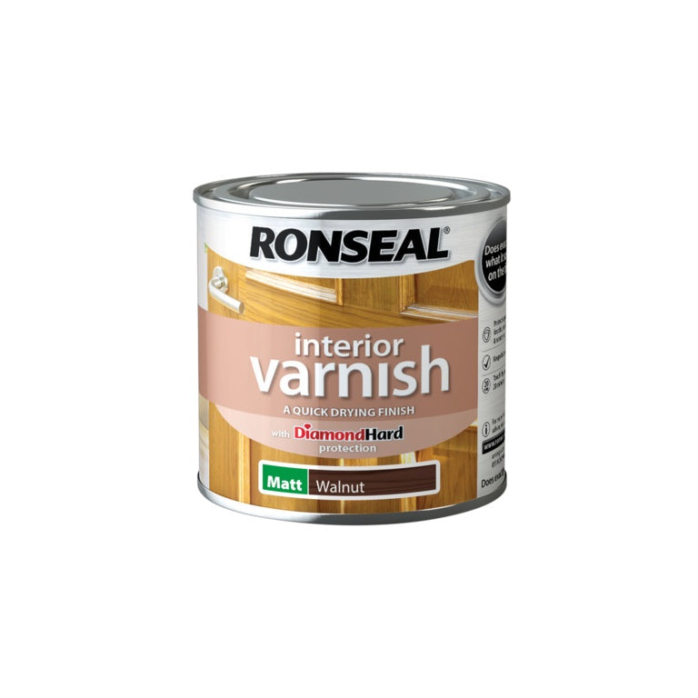 Ronseal Interior Varnish Matt 250ml Walnut