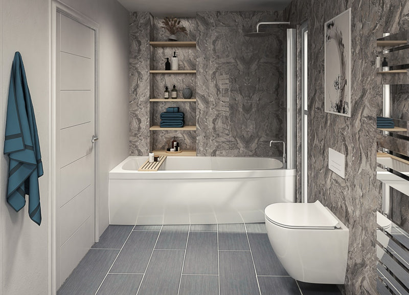 Perform Panel Bathroom & Shower Panel 2400mm x 1180mm Stratus Marble