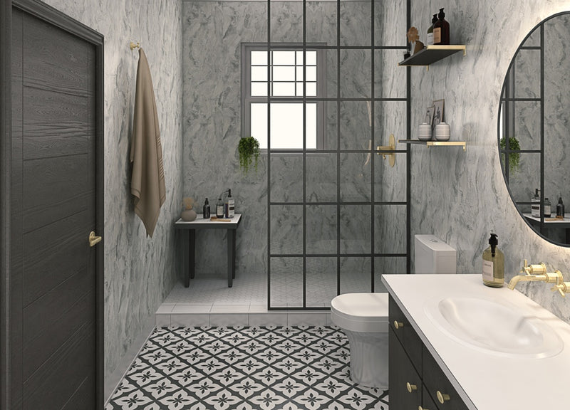 Perform Panel Bathroom & Shower Panel 2400mm x 1180mm Stratus Marble