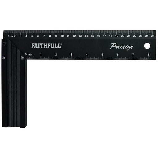 Faithfull Prestige Try Square Black Aluminium 250mm (10in) Faithfull - RockBottom Northampton