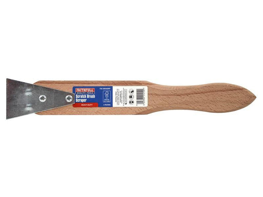 Faithfull Heavy-Duty Scratch Brush with Scraper - 4 Row Faithfull - RockBottom Northampton