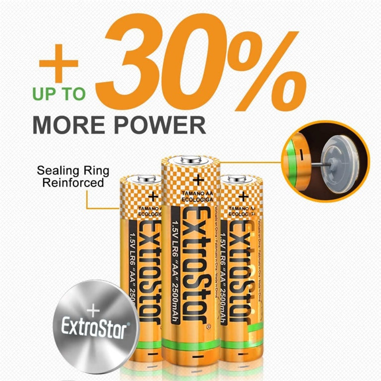 Extrastar Alkaline Batteries 1.5v AA Pack 4