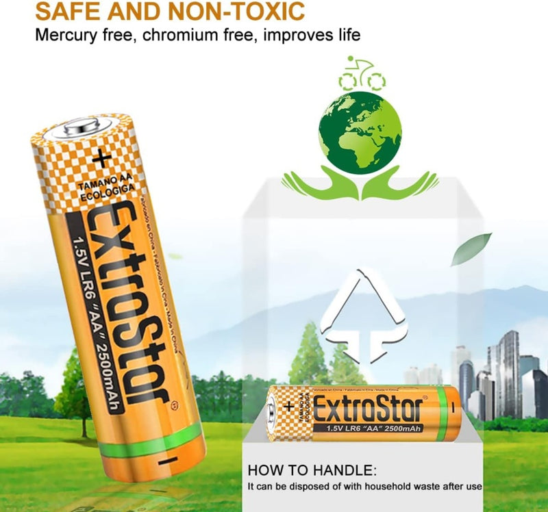 Extrastar Alkaline Batteries 1.5v AA Pack 4