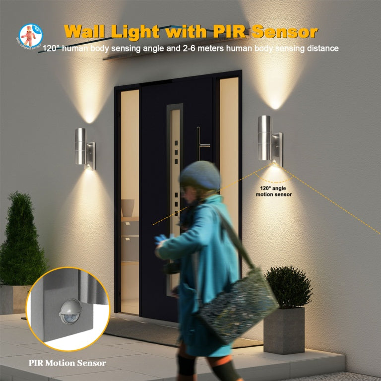 Extrastar Outdoor Up & Down Double Wall Light Steel