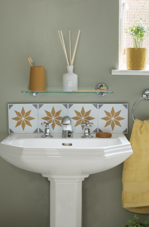 d-c-fix® Self Adhesive Wall Tile Alia Gold 15cm x 15cm / Pack Of 6